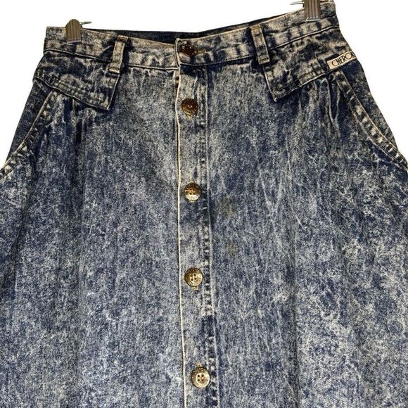 Vintage Cherokee Acid Wash Midi Jean Skirt Sz 6 80’s, 90’s - Picture 2 of 11